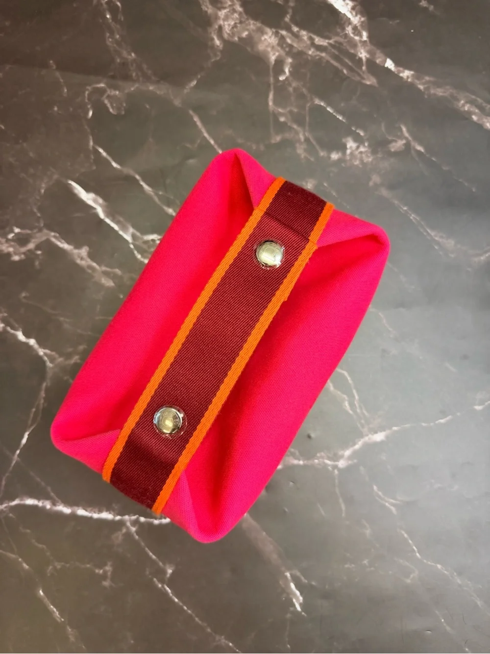 Hermes Hot Pink Canvas Bride-A-Brac Case, Small Model